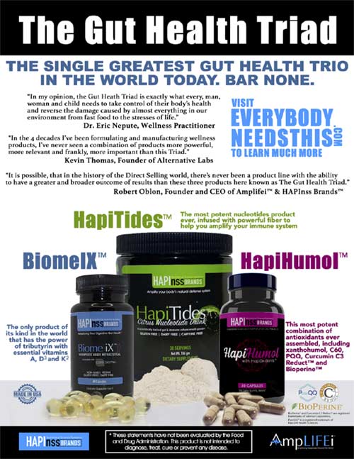 Gut Health Triad Bundle with HapiHumol the Single Greatest Gut Health Trio in the World
